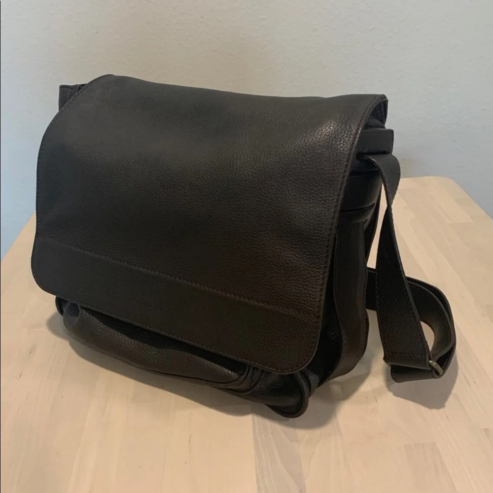 Burberry Leather Satchel Messenger Bag
